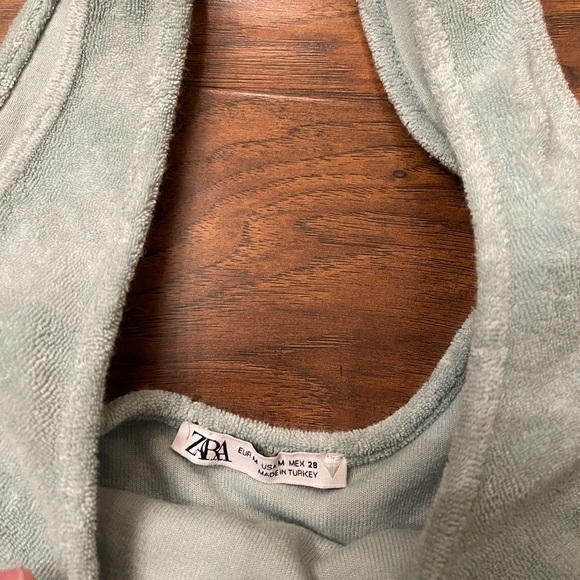 Zara Terry Cloth Teal Set Size M - Picture 4 of 5